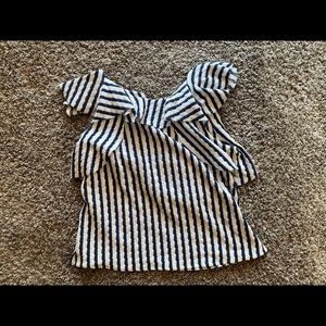 Anthropologie blue and white striped shirt size S.